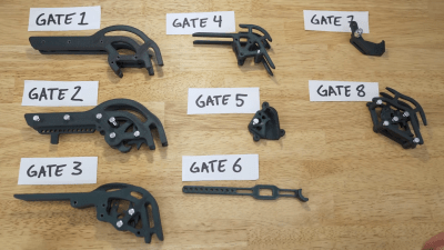 All eight version of the drop mechanism